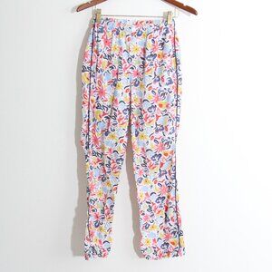 Sleepy Jones Marina Pajama Bottoms Pants Floral Printed Cotton  Pink Blue